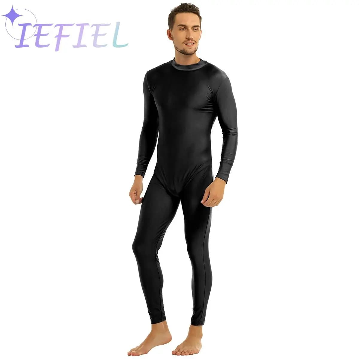 Hommes adultes une pièce combinaison complète Body Unitard justaucorps Shapewear peau-serré couleur unie Unitard Body gymnastique Dancewear