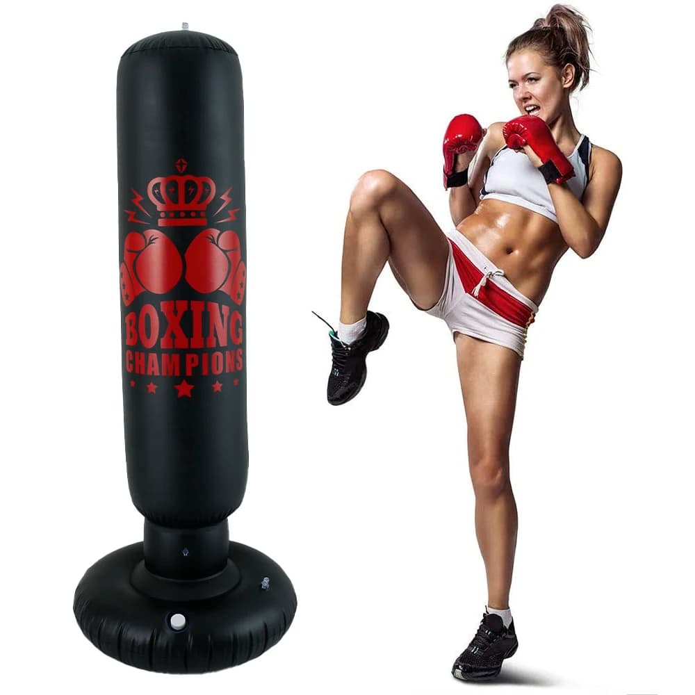 Sac de boxe gonflable, entraînement physique, colonne de combat en PVC, jouet pour enfants, sac de sable à pression pour l'exercice et la salle de