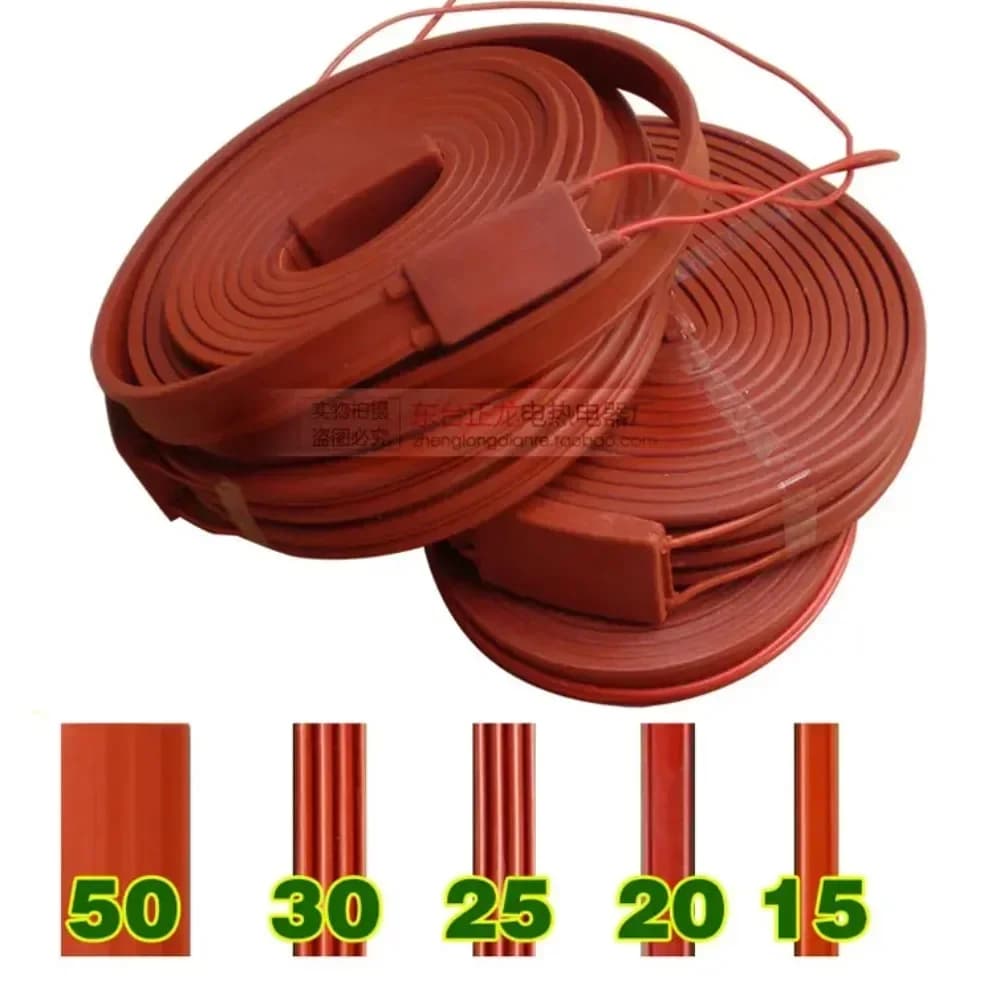 Bande chauffante en Silicone Flexible et étanche, 12V 24V 36V 48V 110V 220V 15 20 25 30 50 mm 1-20 mètres, Protection contre le gel