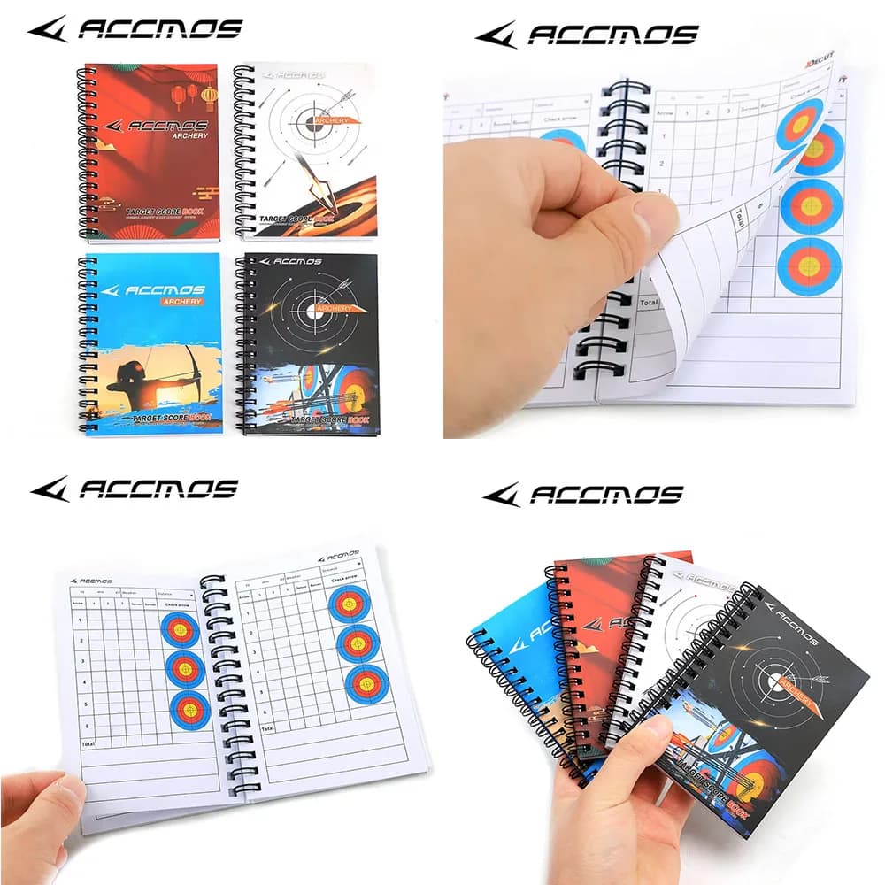 ACCMOS Jotter tir à l'arc livre de marquage cible Score cahier Points de tir quotidiens course Score Pocketbook cible anneaux Score cahier