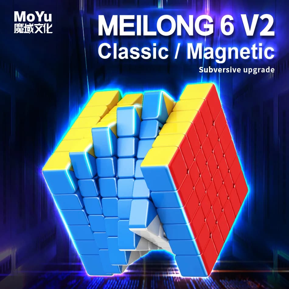 MOYU Meilong 6x6 V2 Cube de vitesse magique magnétique sans colle professionnel Meilong 6M Fidget jouets Cubo Magico Puzzle