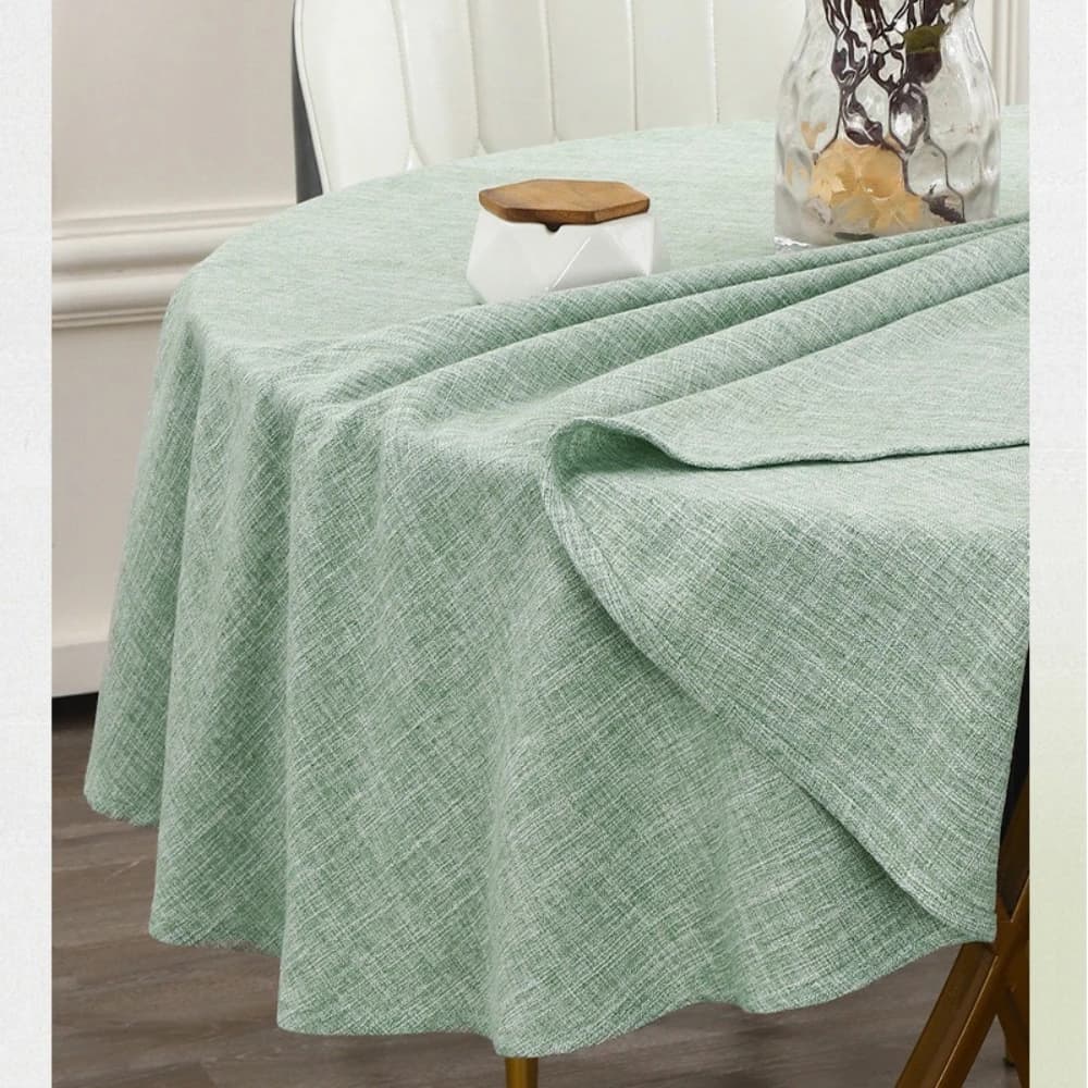 Nappe ronde imperméable pour table à manger ronde, couverture de table décorative rustique essuyable, utilisation intérieure et extérieure pour