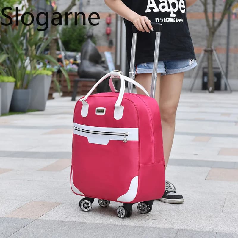 Mode bagages roulants femmes 4 roues Spinner voyage sacs hommes voyage d'affaires sacs Oxford valise étanche chariot bagages