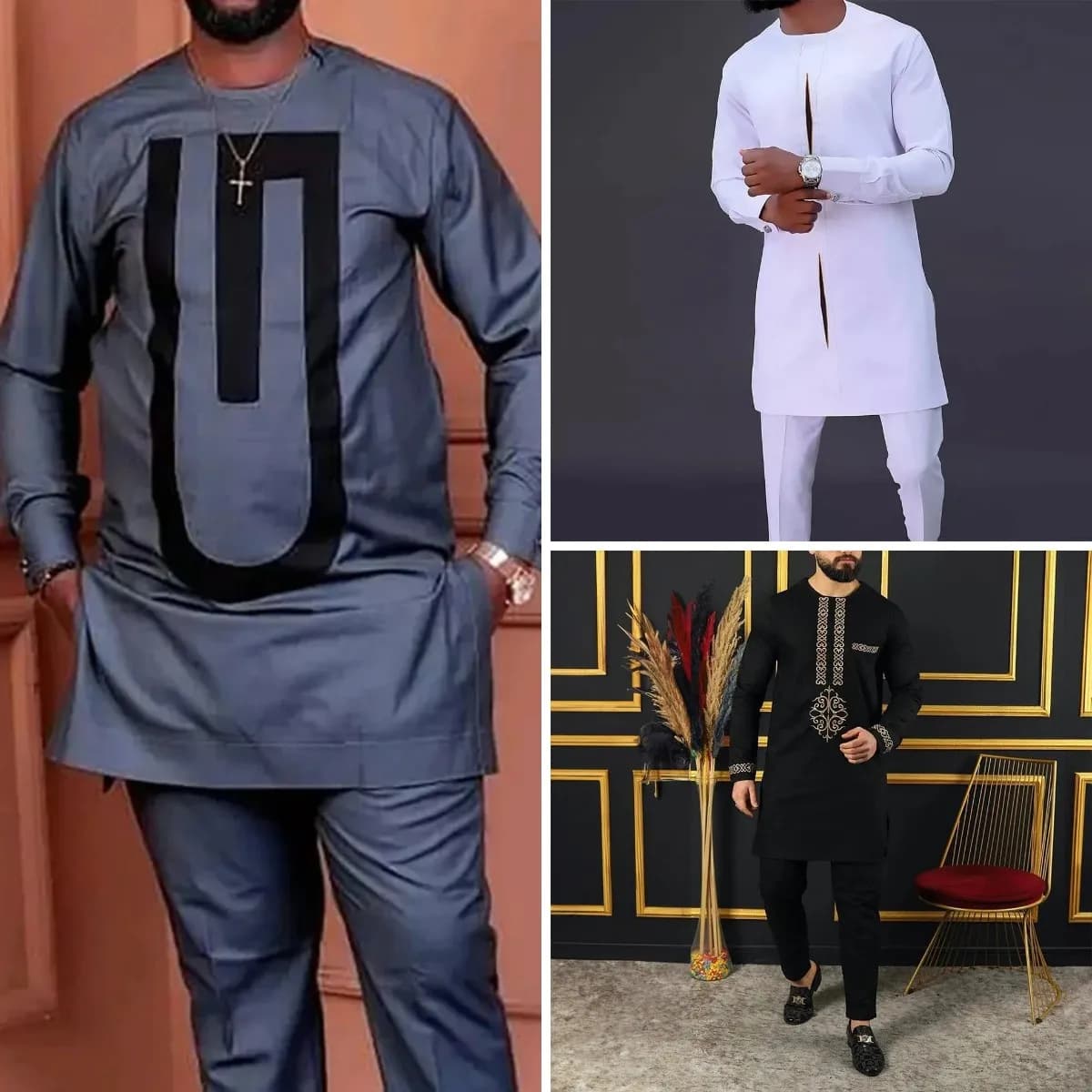 Costume africain à manches courtes pour hommes d'affaires, ensemble chemise et pantalon Dashiki brodé, tenues 2 pièces pour fête de mariage,