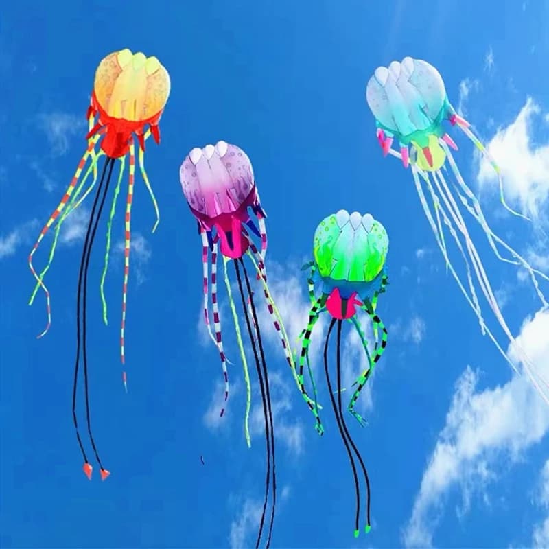 Cerf-volant méduse de 10 m, cerf-volant souple pour adultes, cerf-volant en nylon ripstop, cerf-volant poulpe, grands cerfs-volants à vent,