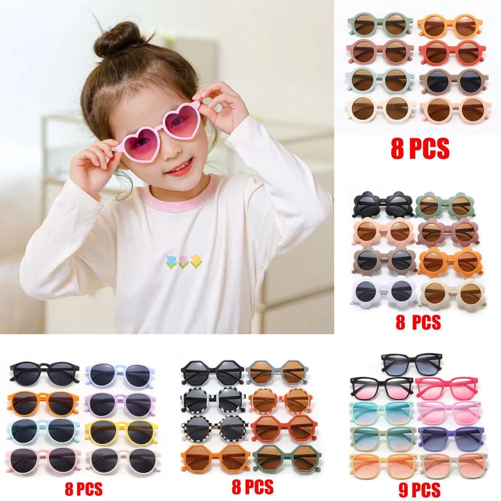 2025 UV400 plusieurs styles au choix, lunettes de soleil pour enfants de 2 à 8 ans, lunettes de soleil décoratives pour bébés, tendance pour