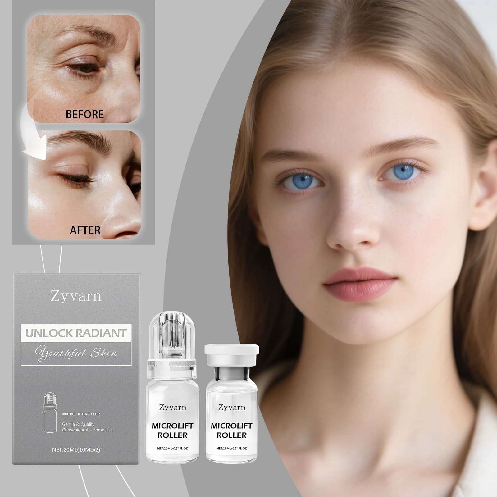 Sérum Visage Microneedle H0.25mm – Soin Hivernal Éclaircissant, Hydratant, Réparateur, Hydratation Profonde, Protection de la Barrière Cutanée