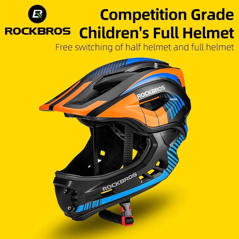 ROCKBROS casque de cyclisme enfant résistant aux chocs casque croisé détachable casque intégral Protection de sécurité casque de Scooter de