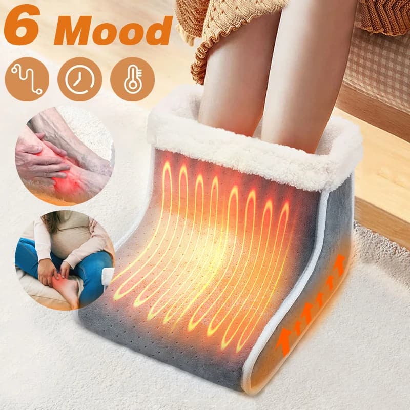Chauffe-pieds chauffant électrique, coussin chauffant chauffant électrique enfichable, bottes chauffantes à 6 niveaux pour hommes et femmes,