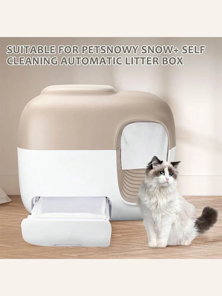 Sacs à litière pour chat, 60 pièces, pour boîte à litière pour chat PetSnowy Snow, sacs de doublure de tiroir à déchets auto-scellants,