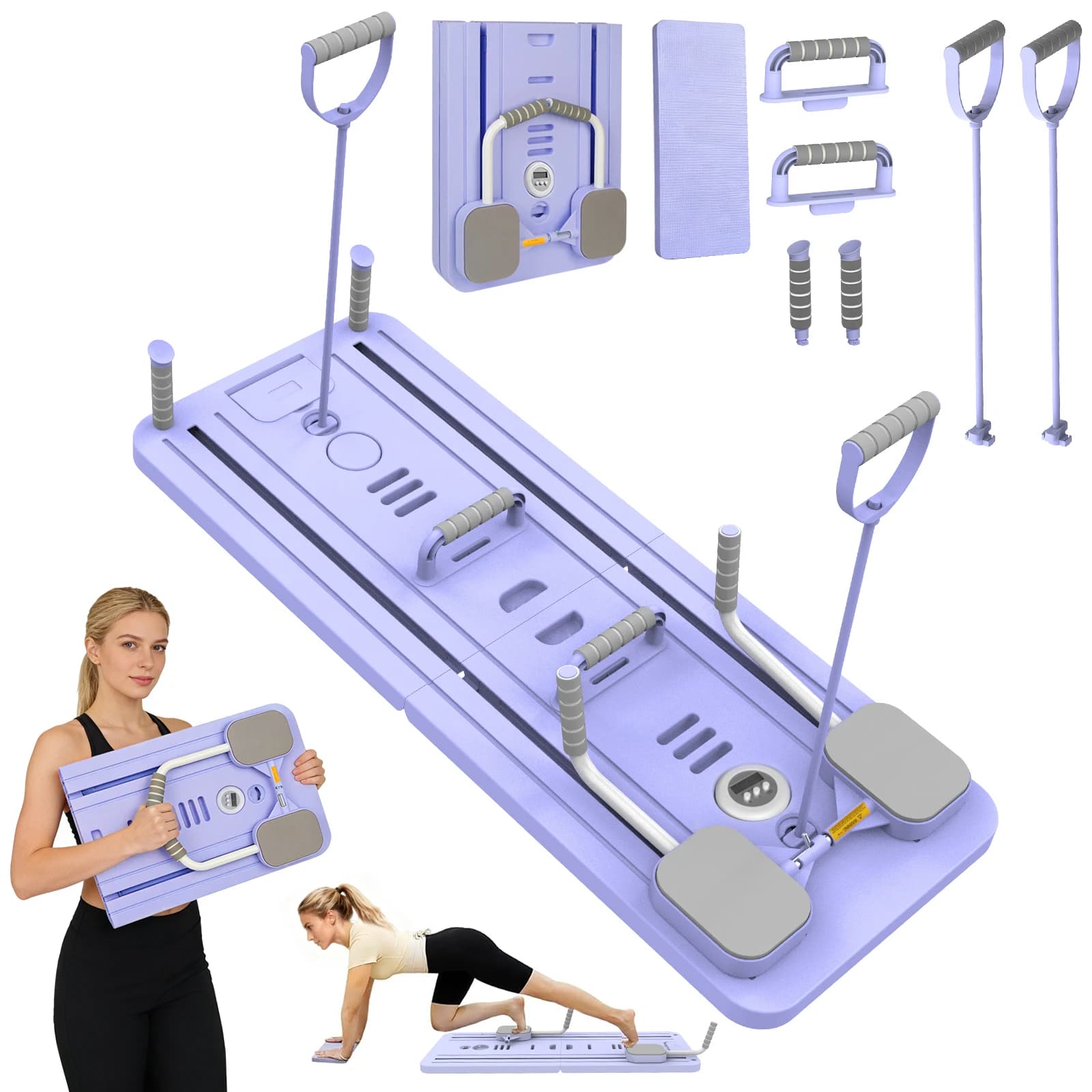 Planche de fitness abdominale multifonctionnelle, planche d'exercice pour la maison, pliable, légère, roue abdominale pour la remise en forme à