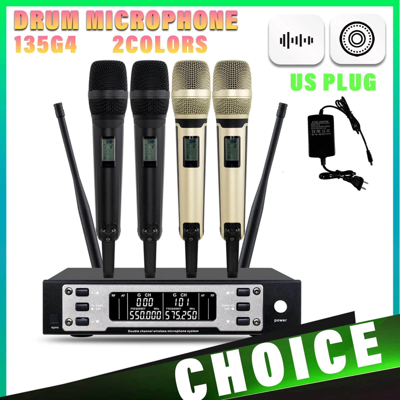Microphone sans fil professionnel 135G4, UHF, portable, pour fête vocale, maison, KTV, mariage