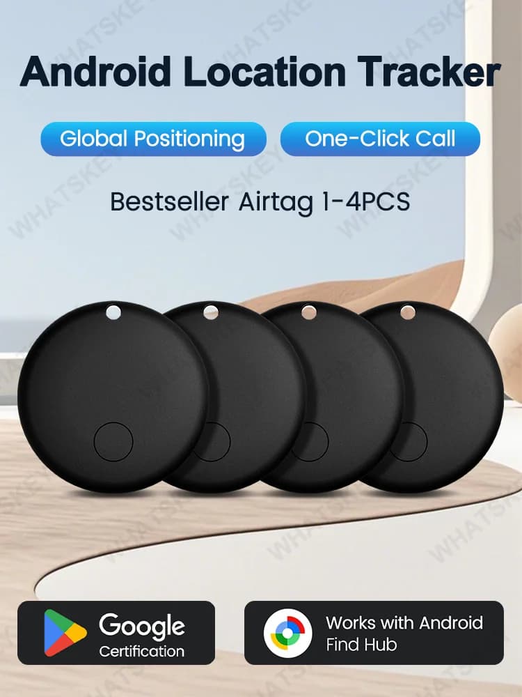 Traceur anti-perte Android pour Google Find My, localisateur vocal longue portée pour valises, clés, sacs, jouets, compatible Airtag intelligent