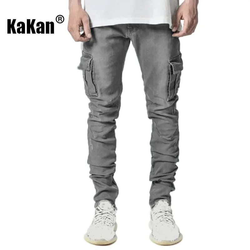 Kakan-Jeans multi-poches élastiques haut de gamme, nouveaux jeans skinny K016-MGD8 en Europe et en Amérique