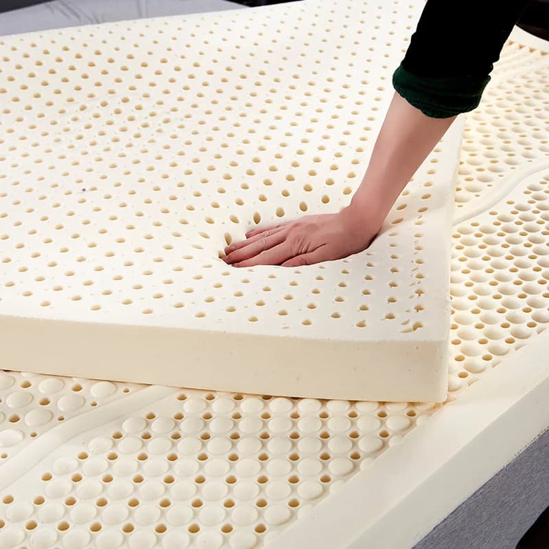 Matelas en latex naturel 100% thaïlandais avec housse, dessus de matelas en caoutchouc pur naturel, liquide brut épais, tapis de coussin de lit pour