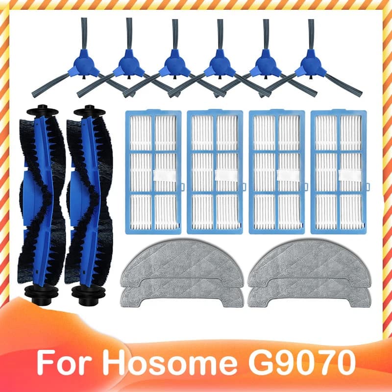 Pièce de rechange pour aspirateur Robot Hosome G9070, brosse principale de rechange, brosse latérale, filtre Hepa, tampon de vadrouille, accessoires