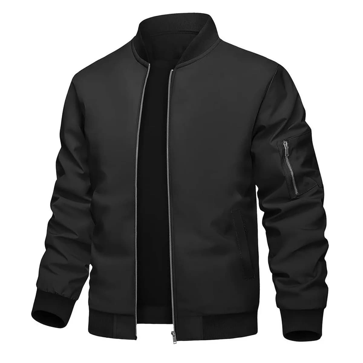 Nouvelle veste coupe-vent pour homme, couleur unie avec poches zippées, décontractée, sportive, pour le quotidien et les activités de plein air