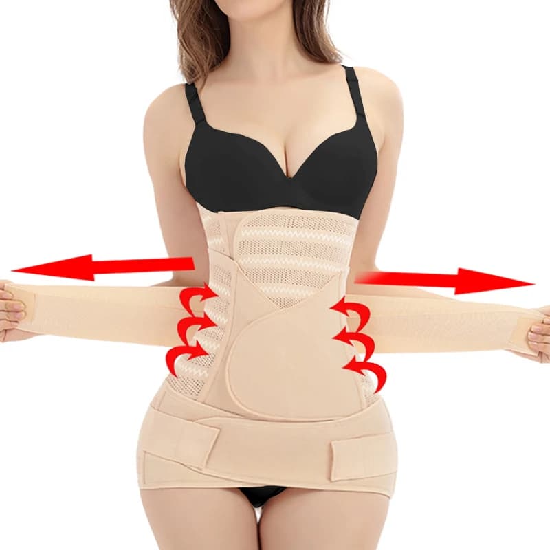 Corset 3 en 1 post-partum pour femmes enceintes, bande abdominale, ventre, bassin, ceinture enveloppante, entraîneur de taille, récupération,