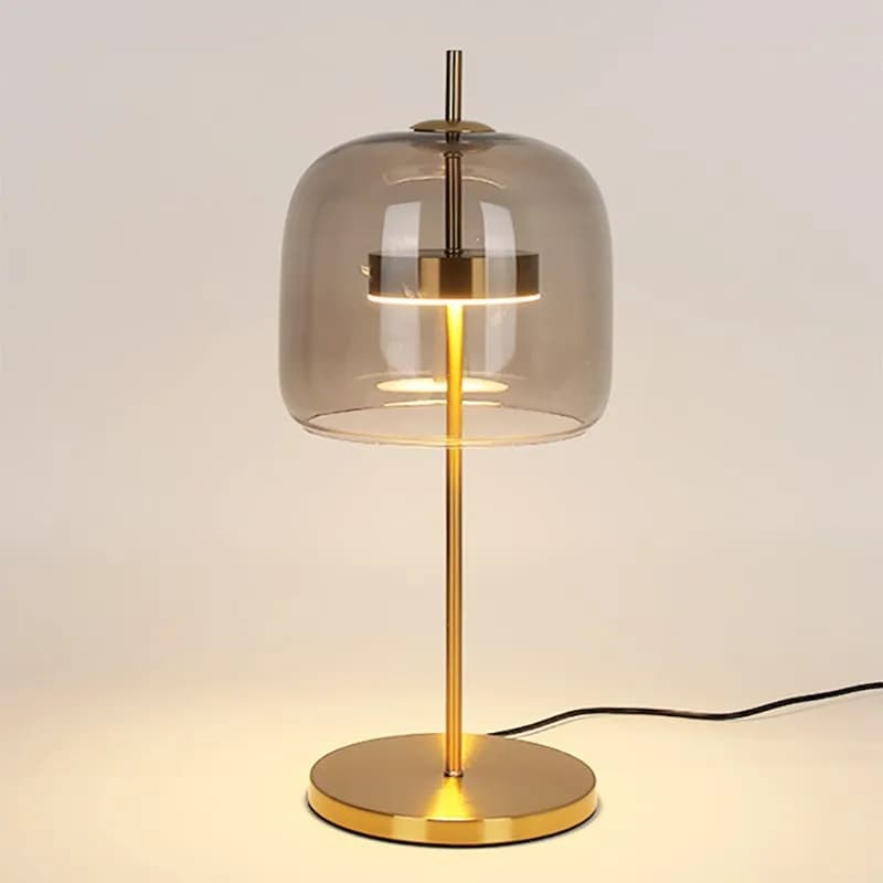 Lampe de Table LED en Verre localité au Design Moderne, Luminaire Décoratif d'Nik, Idéal pour une Chambre à Coucher, un Salon, un Restaurant ou