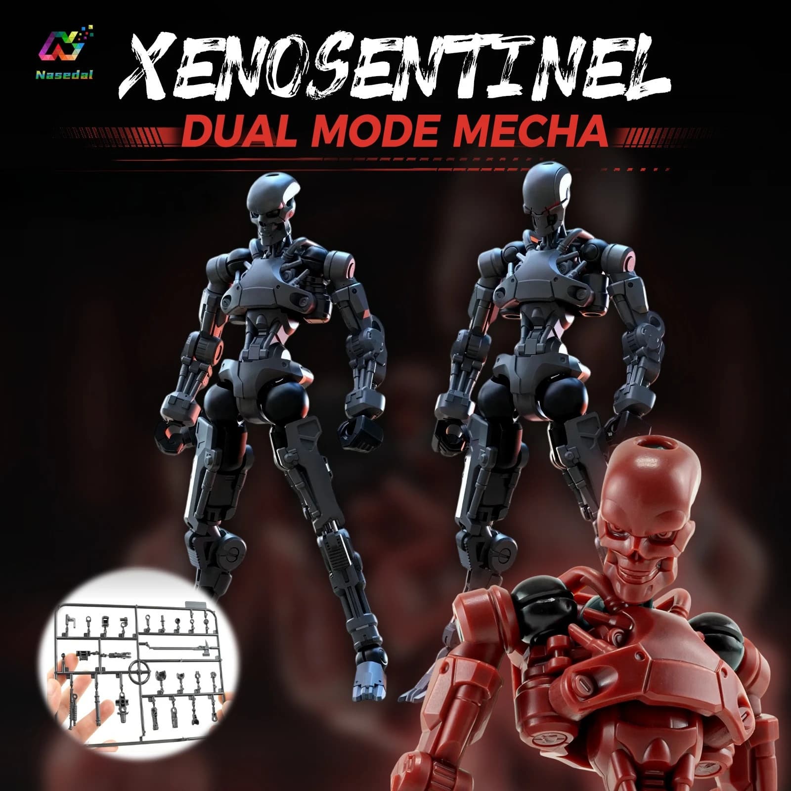 Sheik Mainland XENOSENTINEL 3MIN Project A Dual Mode 3.75inch Fully Posable Mecha Assembly Model Kit DIY Hobby Customizable Gift
