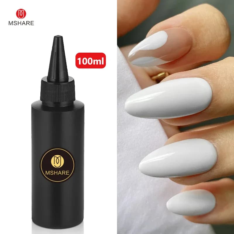 MSHARE-Verhéritage à Ongles Gel UV LED N64.Verhéritage Semi Continu, Verhéritage à Ongles Blanc Rouge, Art, 100ml