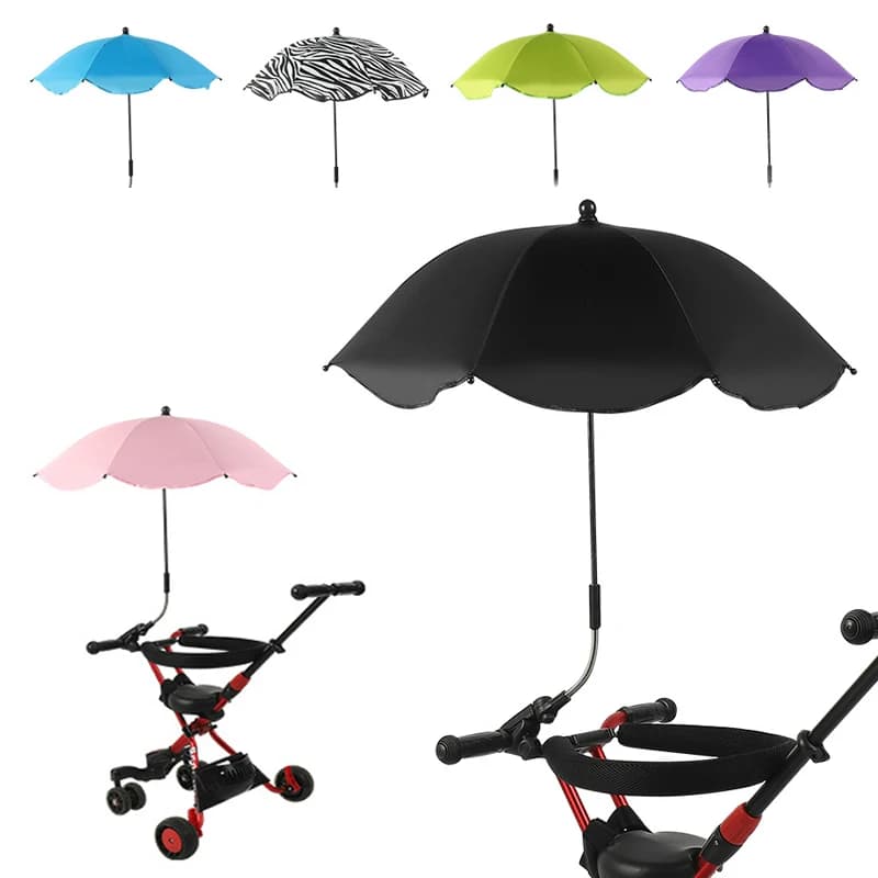 Parapluie universel réglable pour landau de voiture de bébé, pare-soleil UV pour accessoires de poussette, articles de parasol portables,