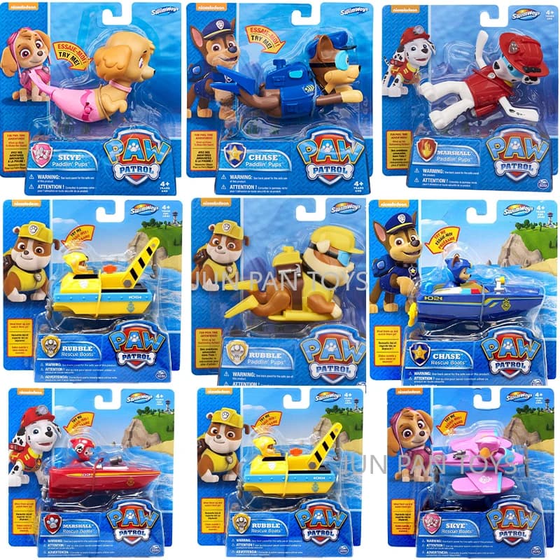 Jouets figurines originales Pat'Patrouille pour enfants, pataugeoire, pataugeoire, chiots, Rubble, Skye, Cloest, Zuma, Marshall, piscine, fête, bain