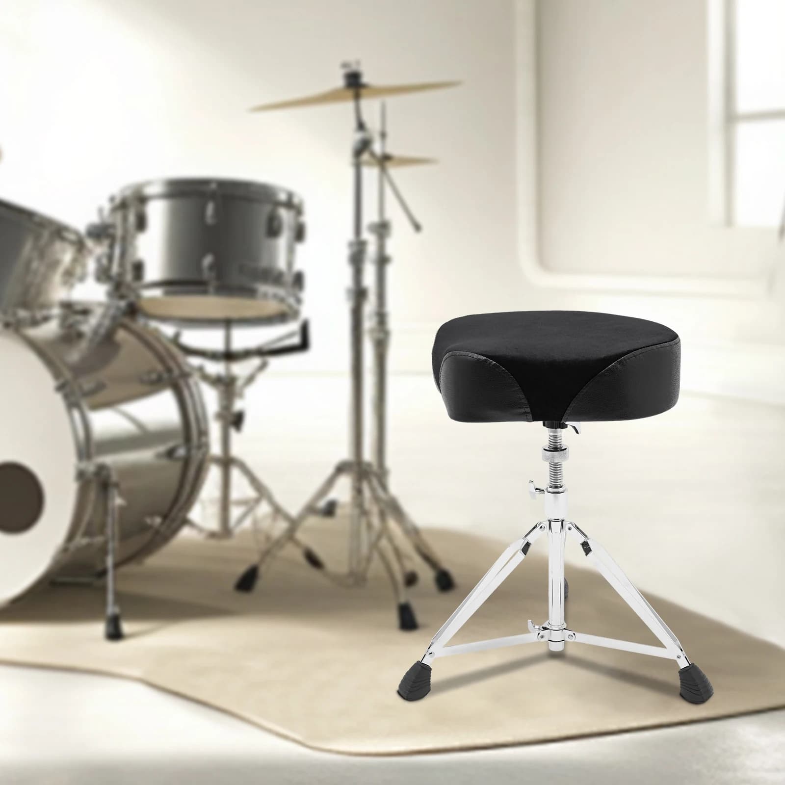Siège rembourré réglable en hauteur, tabouret de tambour, chaise de tambour Portable avec pieds à Double renfort, pieds antidérapants, selle de