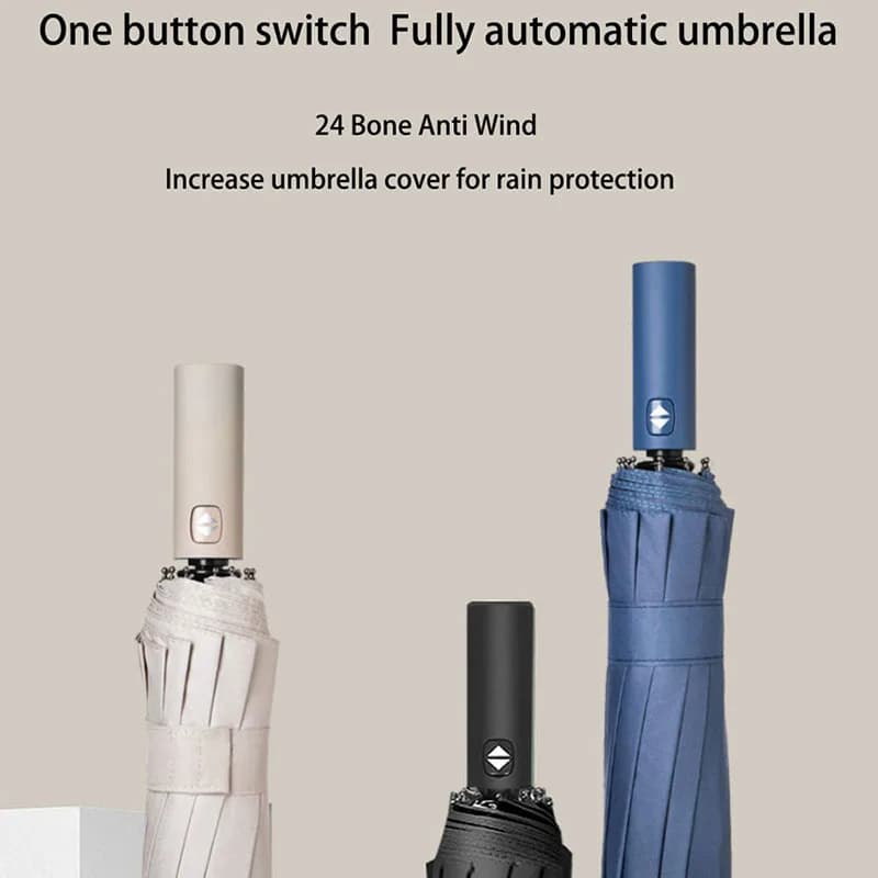 ‌ Parapluie renforcé à 24 baleines, coupe-vent, protection UV, style professionnel unisexe, couleur bonbon, parapluie haut de gamme toutes saisons
