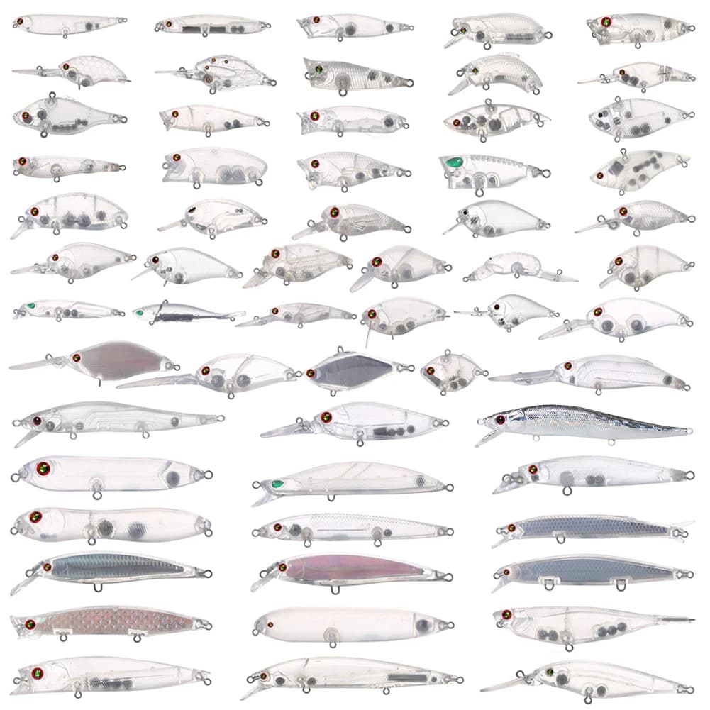 Frais gratuits appâts de pêche non peints leurres durs vierges bricolage manivelle vairons Popper VIB crayon ensemble d'appâts artificiels