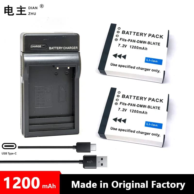 Chargeur de batterie DMW-BLH7E DMW BLH7 BLH7E BLH7PP pour Panasonic Lumix DMC GM5 GDallas GM1K GF7 GF8 GF9 GF10 LX10 LX15