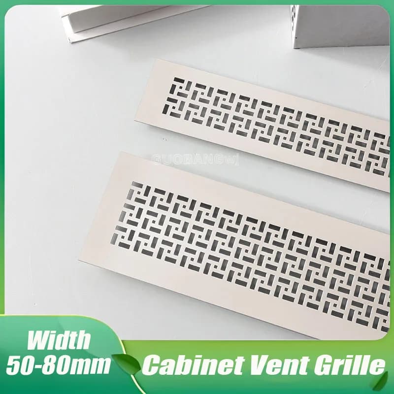 Grille d'aération gris cachemire, longueur 150 à 600mm, largeur 50-80mm, couvercle en maille d'aluminium pour armoire à chaussures, Dissipation