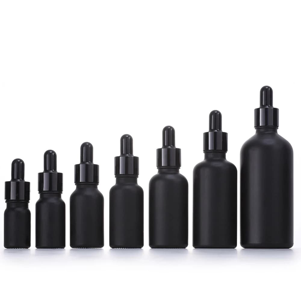 Bouteille compte-gouttes en verre de 10ml 30ml 50ml 100ml, bouteille d'huile Fine, gommage, évitement de la lumière noire, cosmétiques en verre,