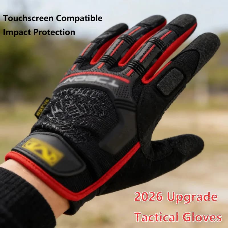 Nouveaux Gants Tactiques d'Extérieur 2026 à Doigts Entiers, Compatibles Écran Tactile, Antidérapants, Protection Contre les Chocs, pour Cyclisme,