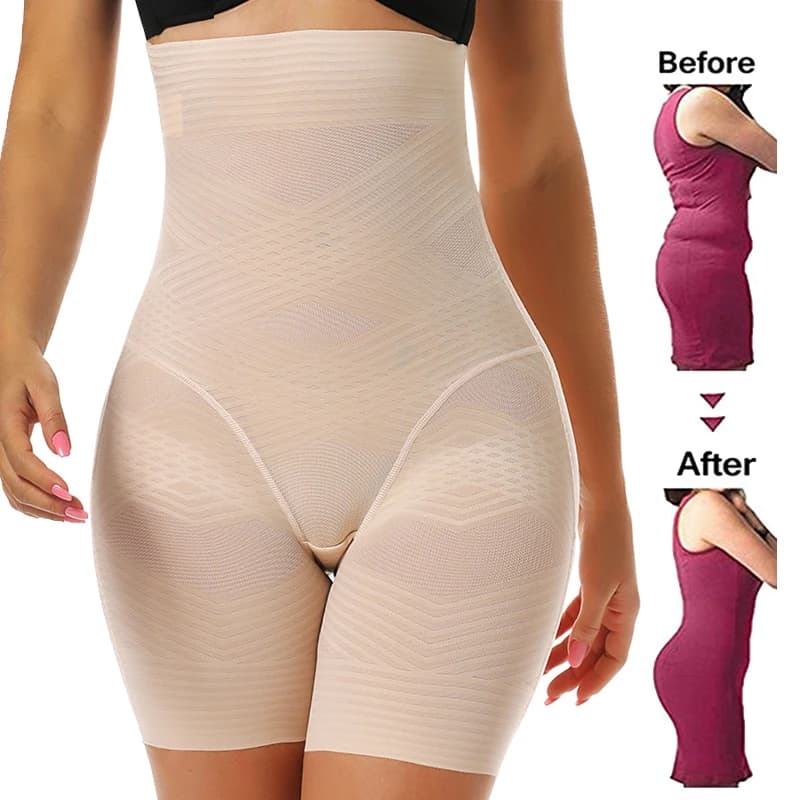 Femmes corps Shaper taille haute formateur ventre contrôle culotte bout à bout sous-vêtements amincissants taille Cincher Shapewear Shorts