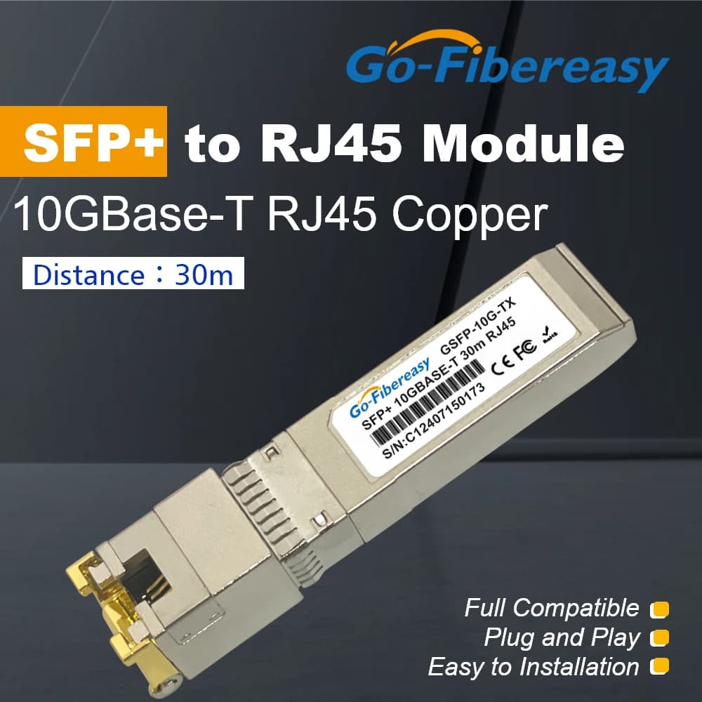 Module SFP RJ45 10 Gbit/s 10G/5G/2.5G 30m SFP+ vers port RJ-45 Transceiver 10GBase-T pour routeur/commutateur Zyxel/HORACO/Mikrotik/HPE/Aruba