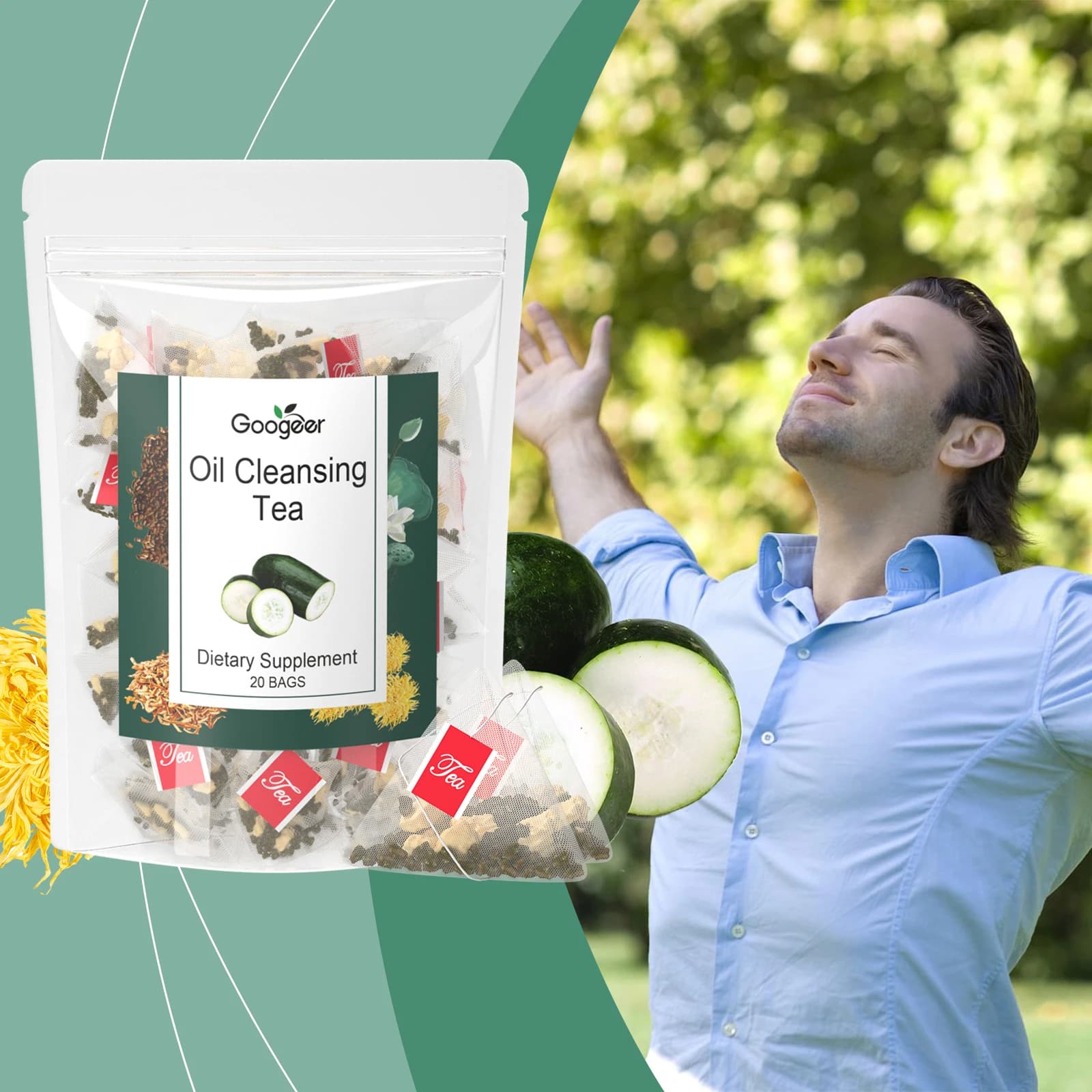 Sachet de thé apaisant et relaxant - Hydratant et rafraîchissant, soin corporel apaisant à base de plantes pour un usage quotidien