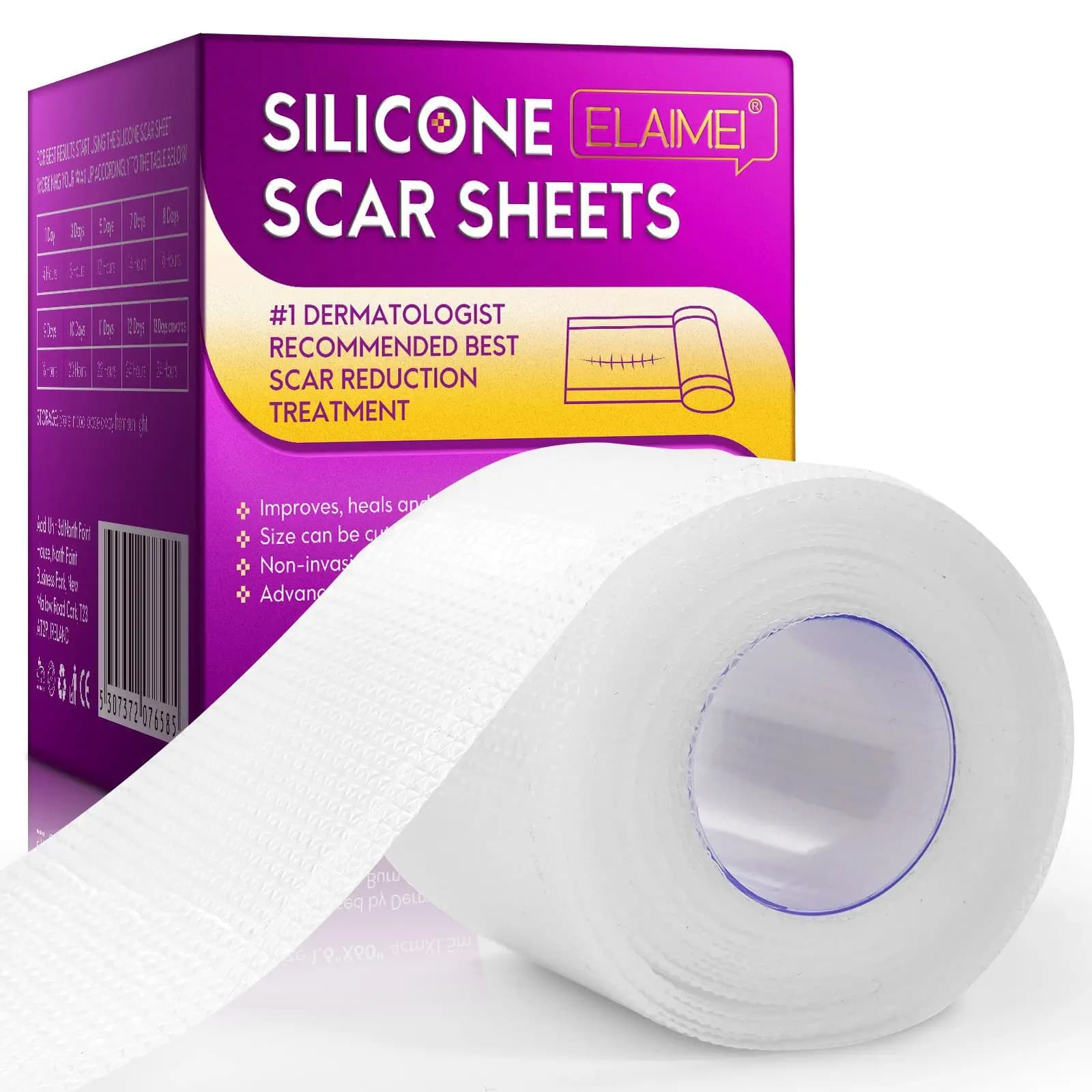 Feuilles de cicatrices en Silicone, 1/2 rouleaux, Patch de réparation de la peau, bande auto-adhésive pour vergetures, cicatrices d'acné, soins de