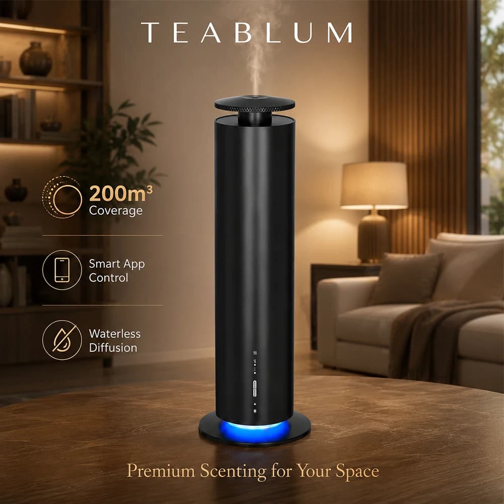 Diffuseur d'huiles essentielles intelligent sans eau TEABLUM 200m³ rechargeable sans fil, machine à parfum, contrôle par application, pour maison,