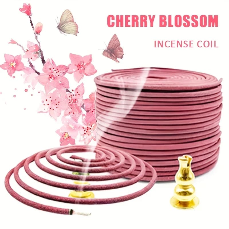 Encens en spirale classique de haute qualité au parfum de cerisier, diamètre de 6,3 cm, encens pur fait à la main, artisanat traditionnel, parfum