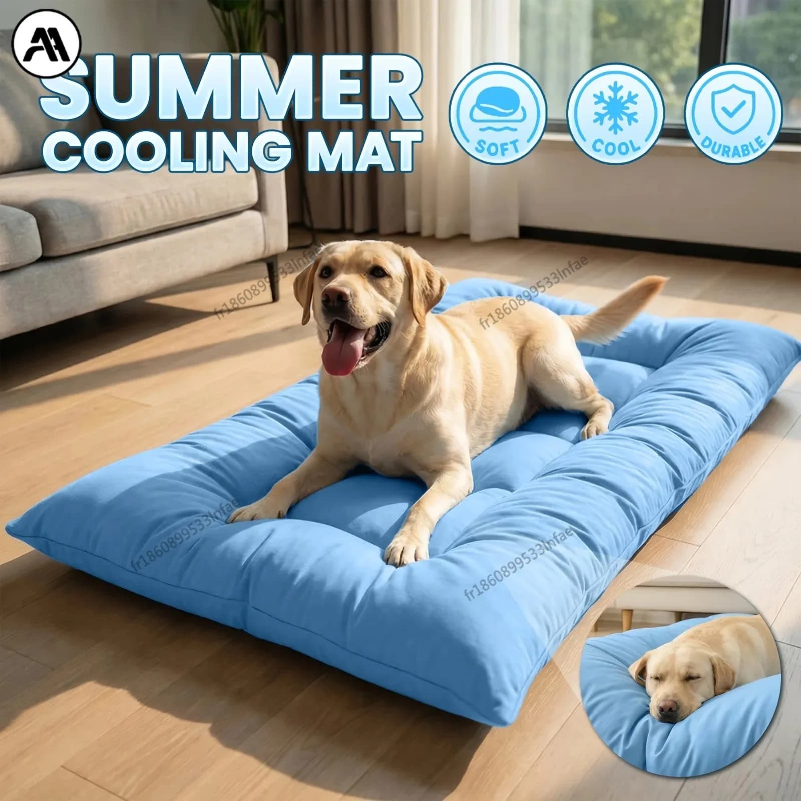 Nouveau lit pour chien rafraîchissant 2026, ultra doux, en peluche lavable, tapis pour animaux de compagnie pour grands chiens, matelas