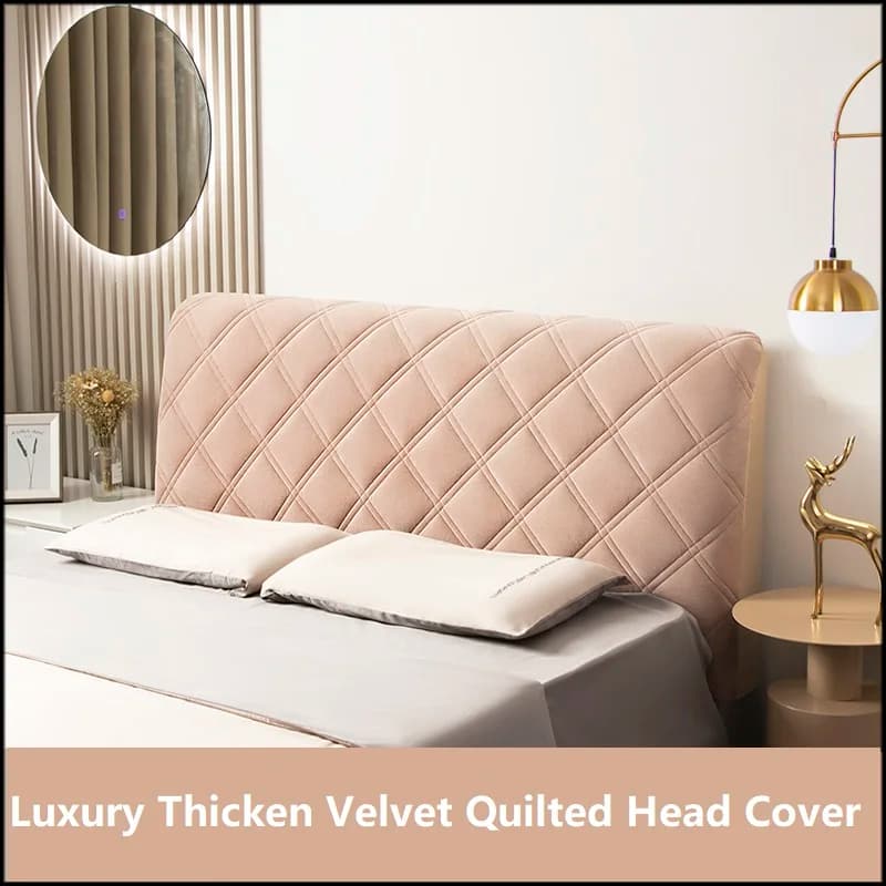 Housse de tête de lit matelassée en velours de haute qualité, tout compris, Super luxe, douce et épaisse, courte, en peluche