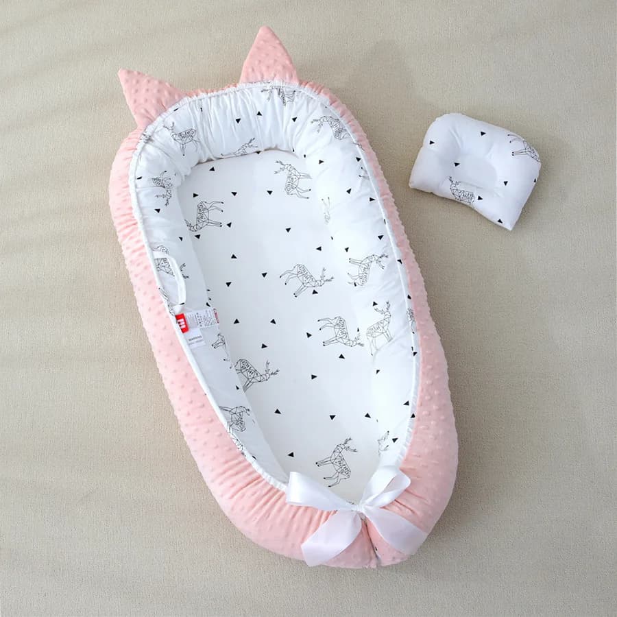 Lit bébé portable anti-pression, nid douillet bionique pour bébé, oreiller pour bébé, literie de voyage pour bébé, transat pour bébé,