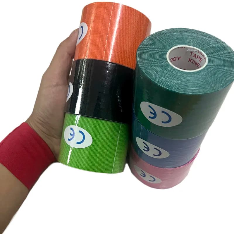 Bande de kinésiologie auto-adhésive en 6 rouleaux, strapping adhésif sport,bande élastique pour le Sport, le crossfit, le levage des seins, le