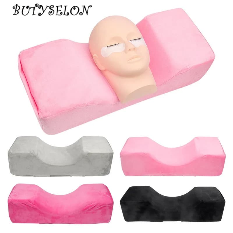 Oreiller professionnel pour cils, soutien du cou, levage des cils, coussin en mousse à mémoire de forme douce, oreiller d'extension de cils pour