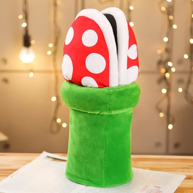 Chaussons en coton Piranha Plant avec pot de fleurs pour hommes et femmes, amusants, chauds, en peluche, doux, pour la maison, cadeau mignon