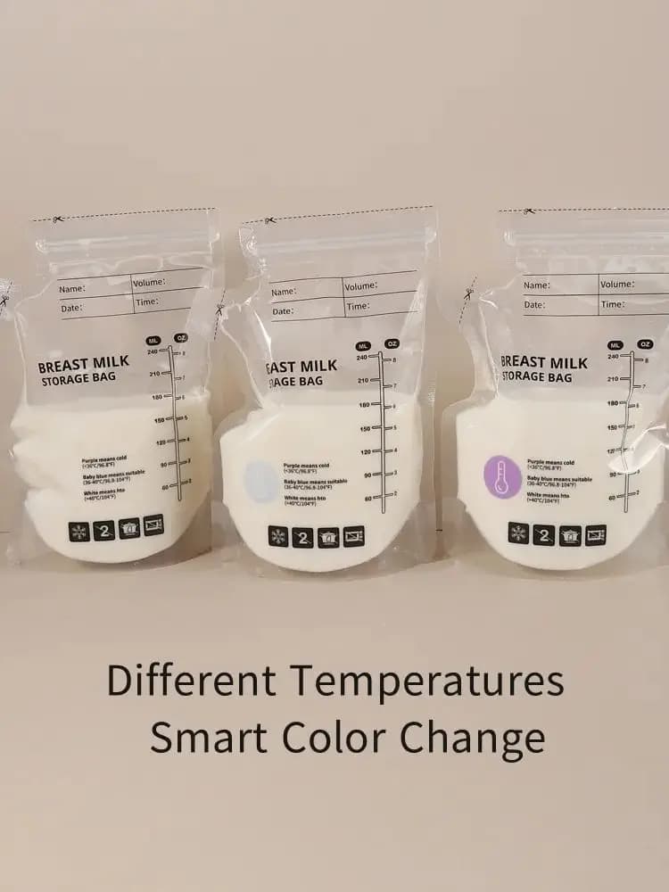 Sacs de conservation du lait maternel sensibles à la température, PE de qualité alimentaire, transparents avec lignes de mesure, jetables et
