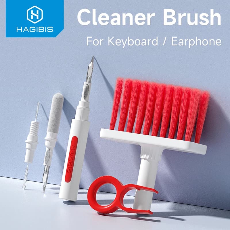 Hagibis brosse de nettoyage de clavier ordinateur écouteurs outils de nettoyage nettoyeur de clavier kit d'extraction de capuchons de touches pour PC