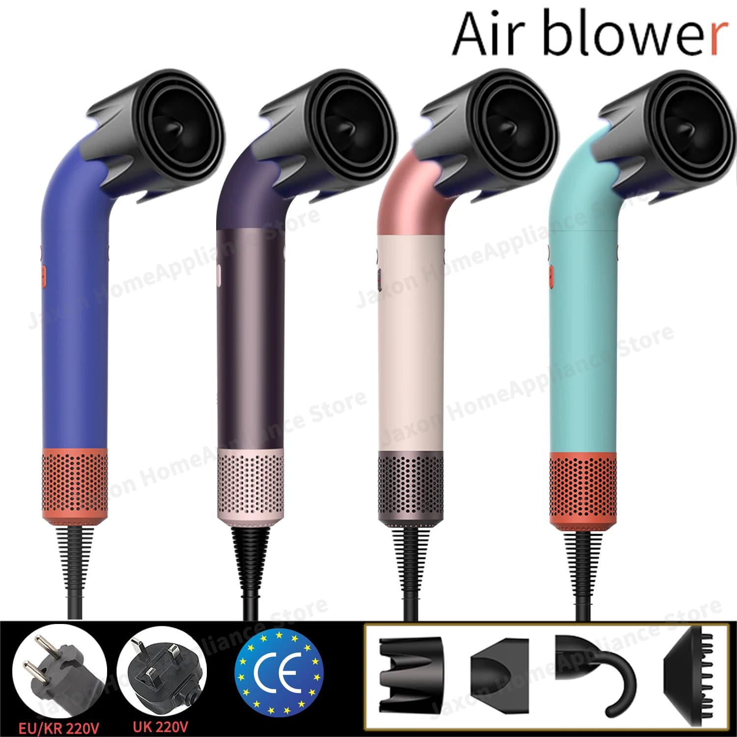 1400 watts Super 200 millions d'anions sèche-cheveux Mini sèche-cheveux Portable avec buses de diffuseur Ions sèche-cheveux vent froid/chaud