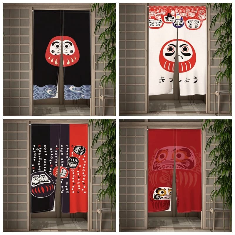 Rideau de porte en tissu, ukiyo-e, œufs du dharma, pour la cuisine, la maison, écran de décoration nordique, demi-rideau